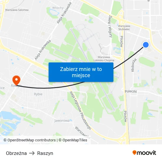 Obrzeżna to Raszyn map
