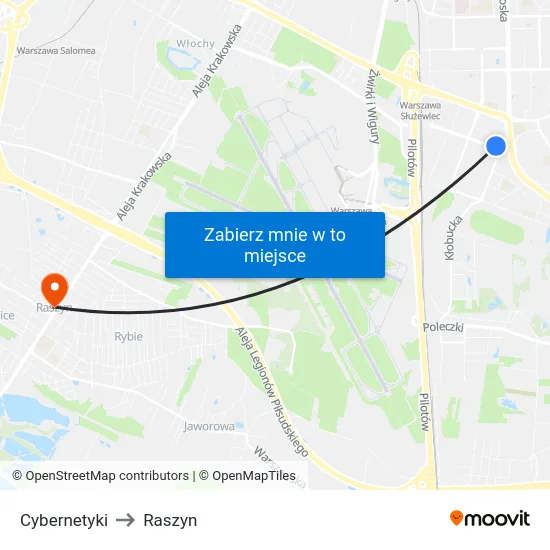 Cybernetyki to Raszyn map