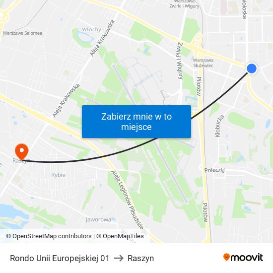 Rondo Unii Europejskiej 01 to Raszyn map