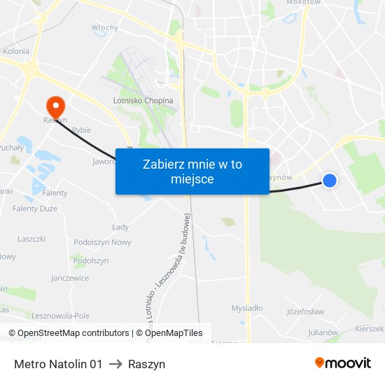 Metro Natolin 01 to Raszyn map