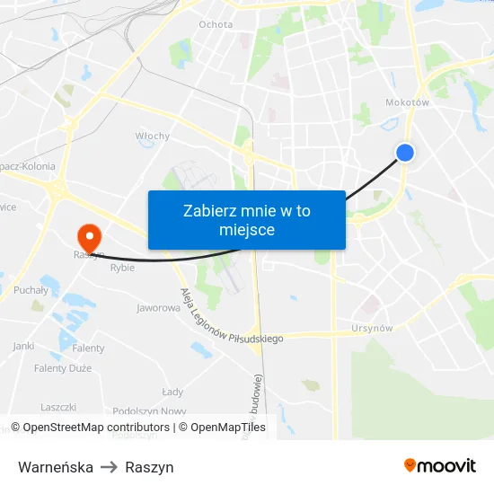Warneńska to Raszyn map