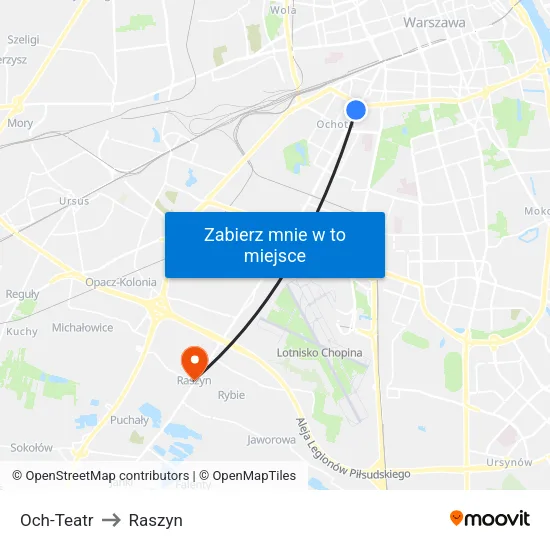 Och-Teatr to Raszyn map