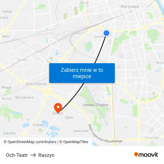 Och-Teatr to Raszyn map