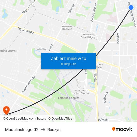 Madalińskiego 02 to Raszyn map