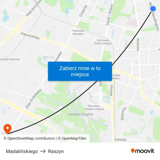 Madalińskiego to Raszyn map