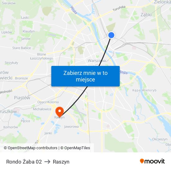 Rondo Żaba to Raszyn map