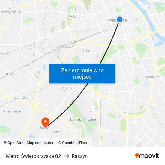 Metro Świętokrzyska 02 to Raszyn map