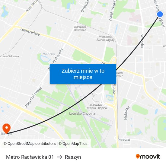 Metro Racławicka 01 to Raszyn map