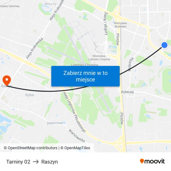 Tarniny 02 to Raszyn map