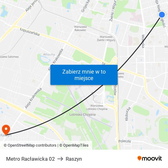 Metro Racławicka 02 to Raszyn map