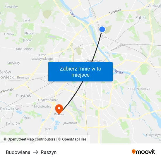 Budowlana to Raszyn map