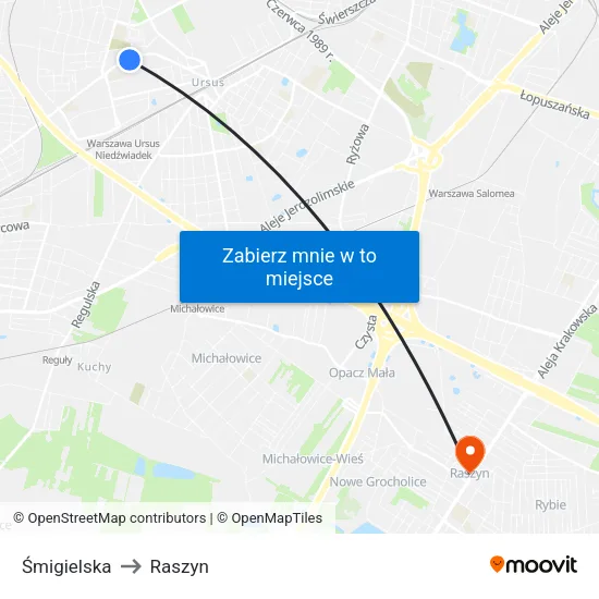 Śmigielska to Raszyn map