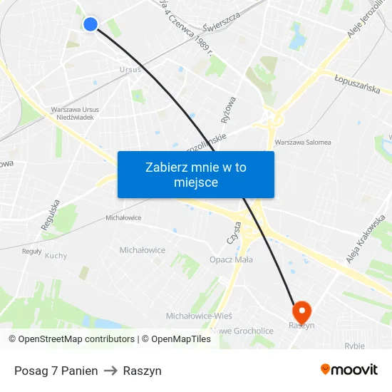 Posag 7 Panien to Raszyn map