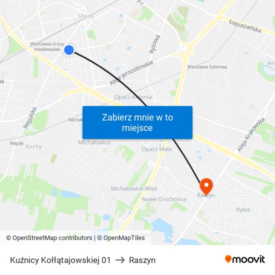 Kuźnicy Kołłątajowskiej 01 to Raszyn map