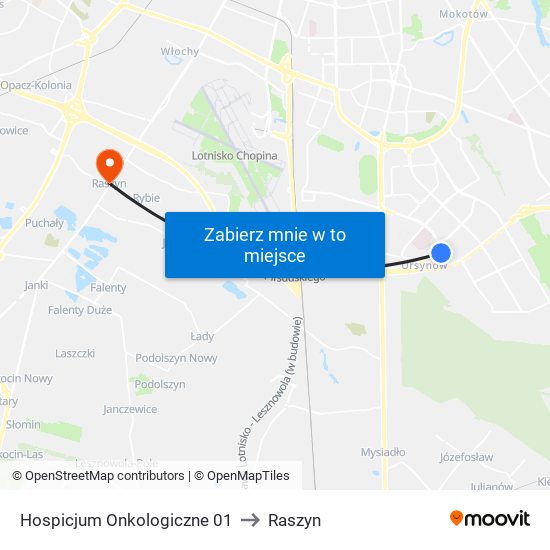 Hospicjum Onkologiczne 01 to Raszyn map