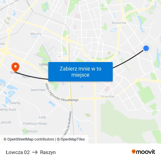 Łowcza 02 to Raszyn map