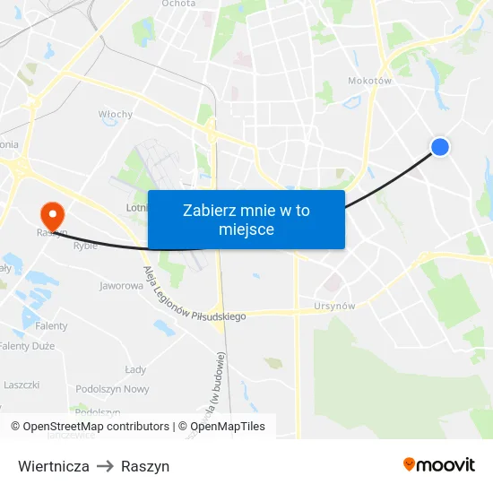 Wiertnicza to Raszyn map