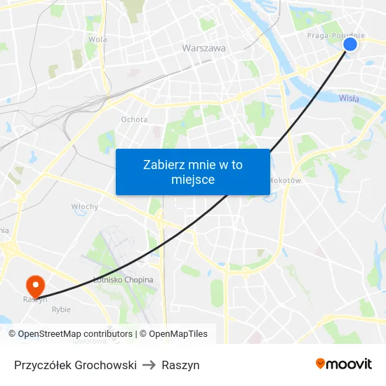 Przyczółek Grochowski to Raszyn map