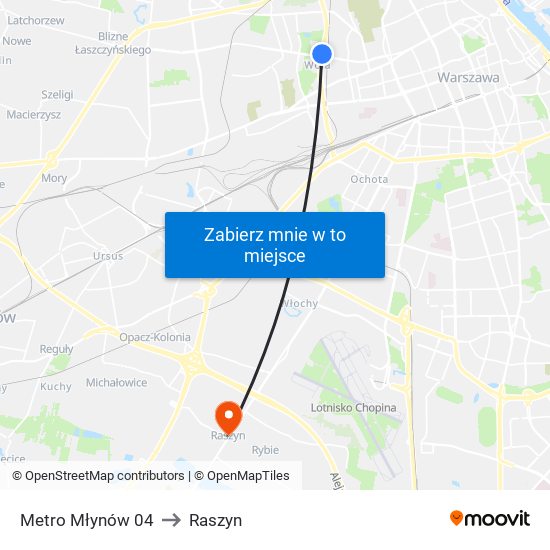 Metro Młynów 04 to Raszyn map