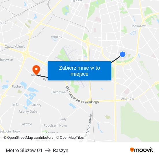 Metro Służew 01 to Raszyn map