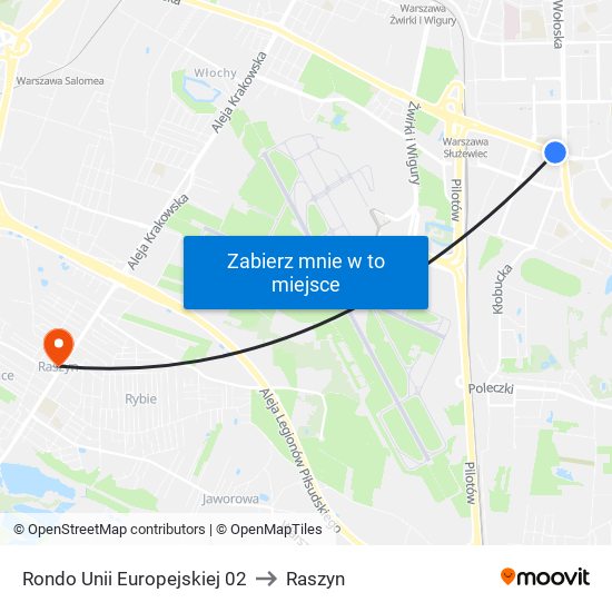 Rondo Unii Europejskiej to Raszyn map