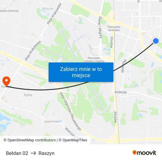 Bełdan 02 to Raszyn map