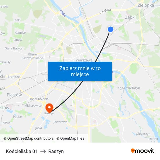 Kościeliska 01 to Raszyn map