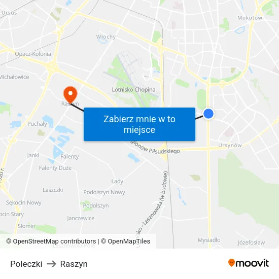 Poleczki to Raszyn map