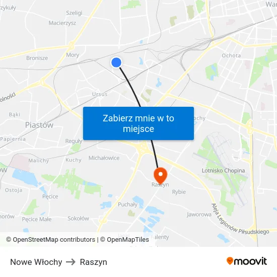 Nowe Włochy to Raszyn map