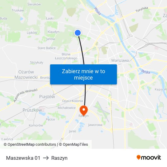 Maszewska 01 to Raszyn map