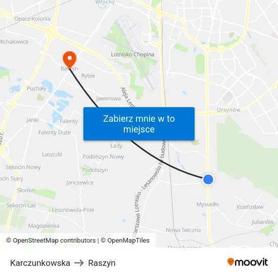Karczunkowska to Raszyn map