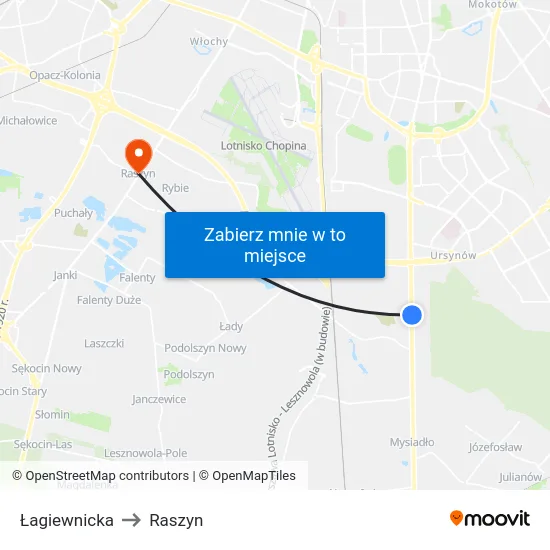 Łagiewnicka to Raszyn map