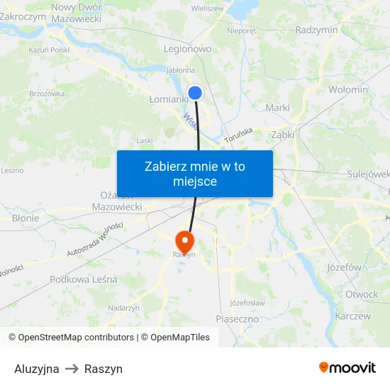 Aluzyjna to Raszyn map