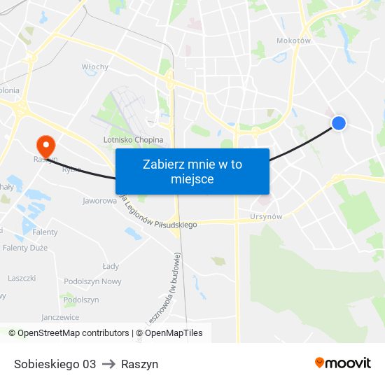 Sobieskiego 03 to Raszyn map
