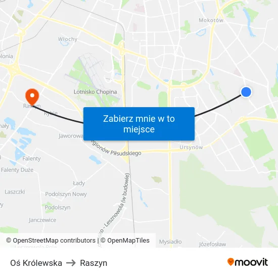 Oś Królewska to Raszyn map