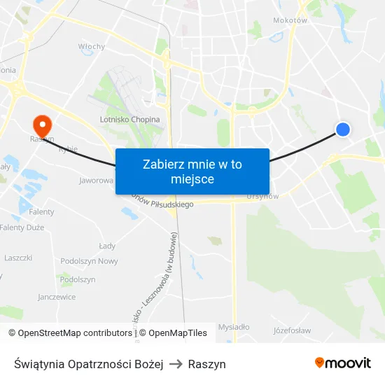 Świątynia Opatrzności Bożej to Raszyn map