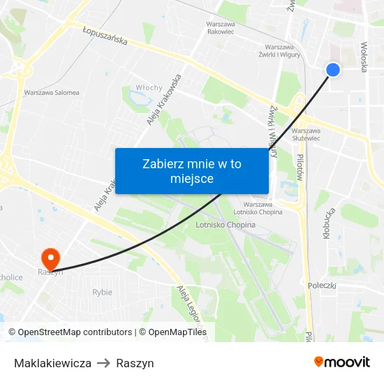 Maklakiewicza to Raszyn map