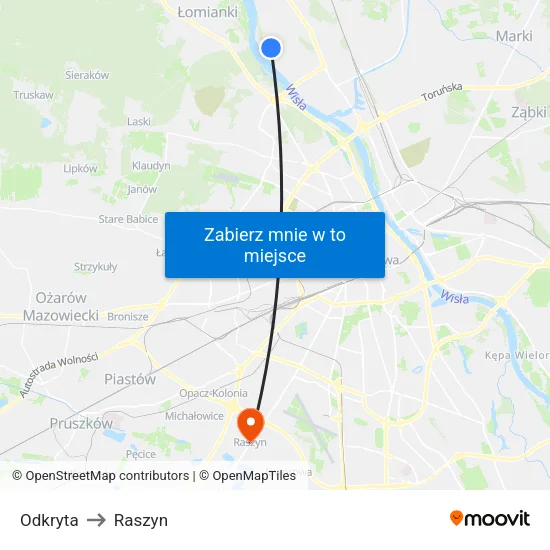Odkryta to Raszyn map