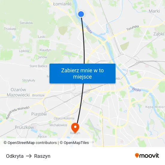 Odkryta to Raszyn map