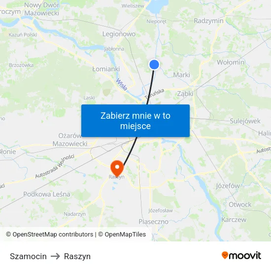 Szamocin to Raszyn map
