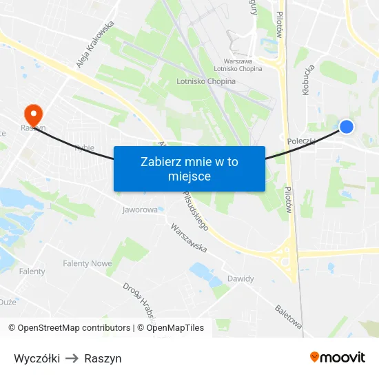 Wyczółki to Raszyn map