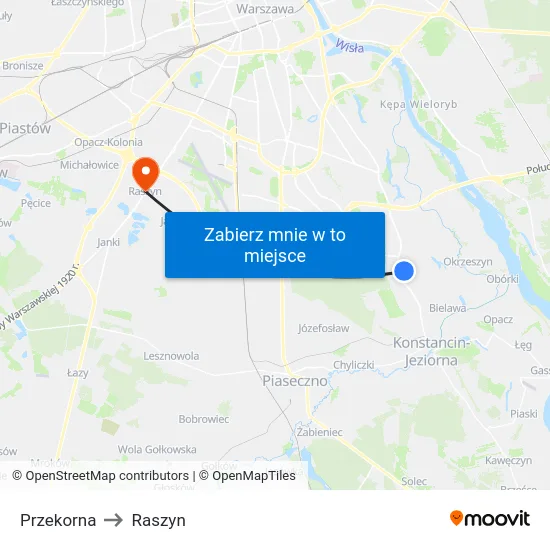 Przekorna to Raszyn map