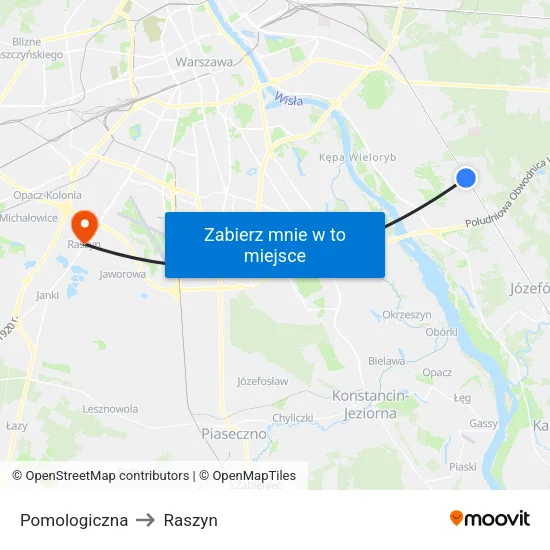 Pomologiczna to Raszyn map