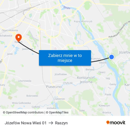 Józefów Nowa Wieś 01 to Raszyn map