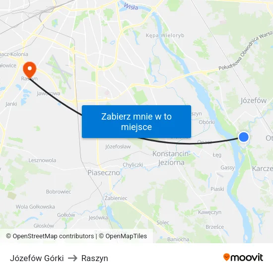 Józefów Górki to Raszyn map
