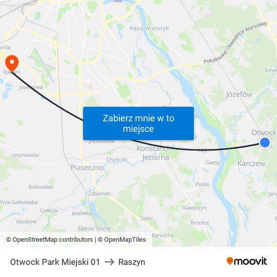 Otwock Park Miejski 01 to Raszyn map