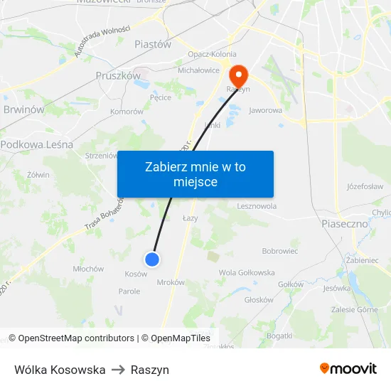 Wólka Kosowska to Raszyn map