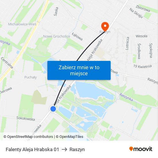 Falenty Aleja Hrabska 01 to Raszyn map