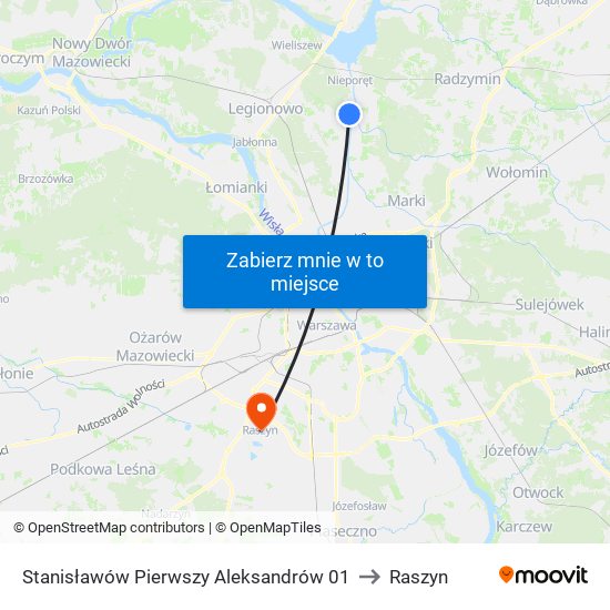 Stanisławów Pierwszy Aleksandrów 01 to Raszyn map