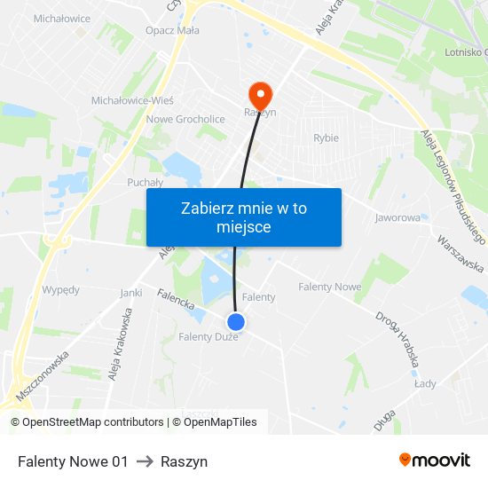 Falenty Nowe 01 to Raszyn map